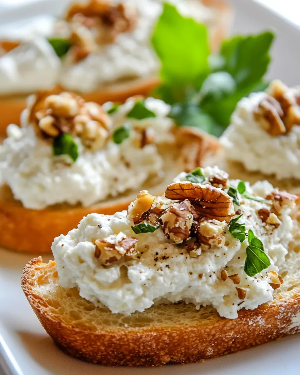 Easy Crostini with Creamy Cheese and Walnuts recipe photo