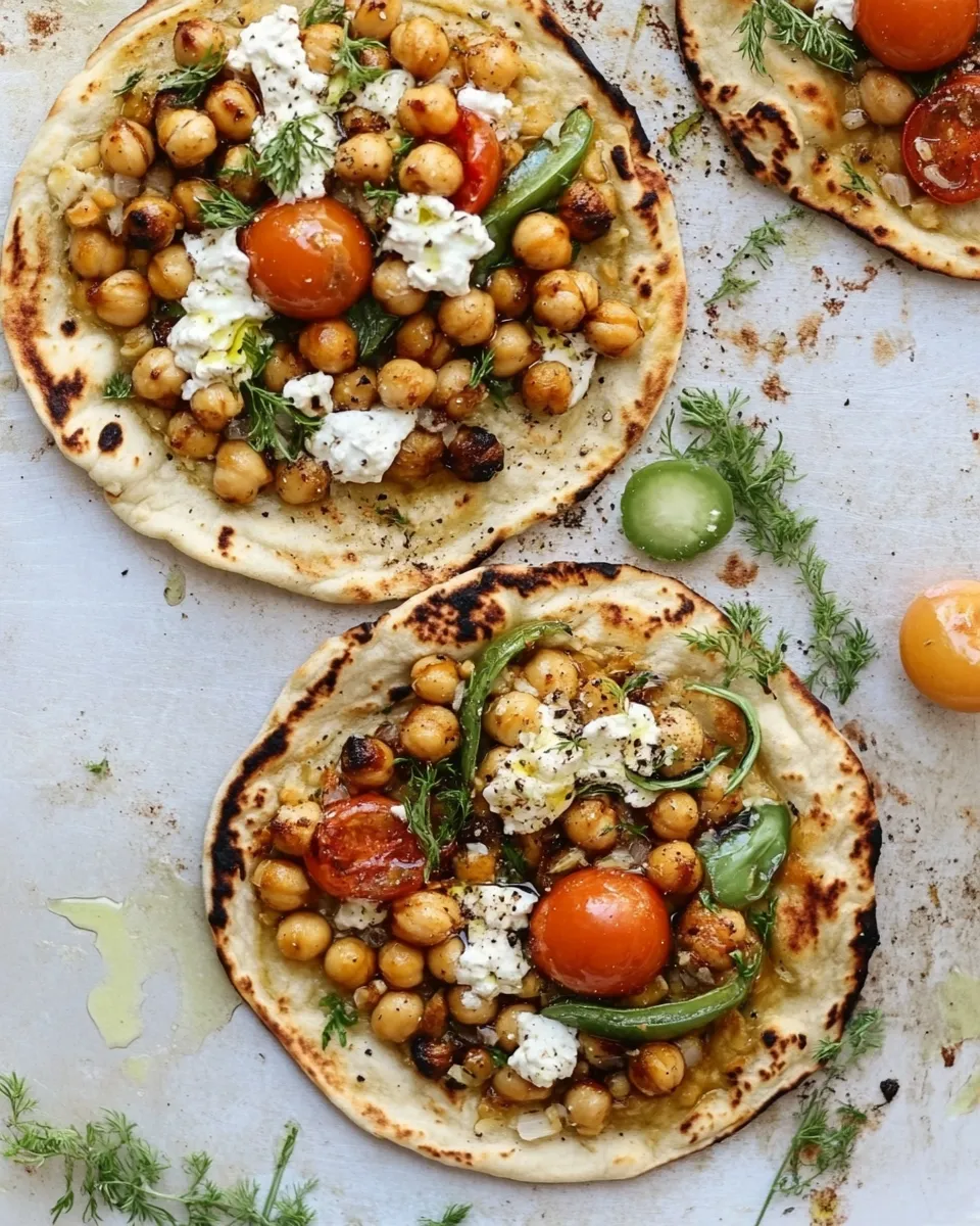 Delicious Crunchy Roasted Chickpea Pitas. shot