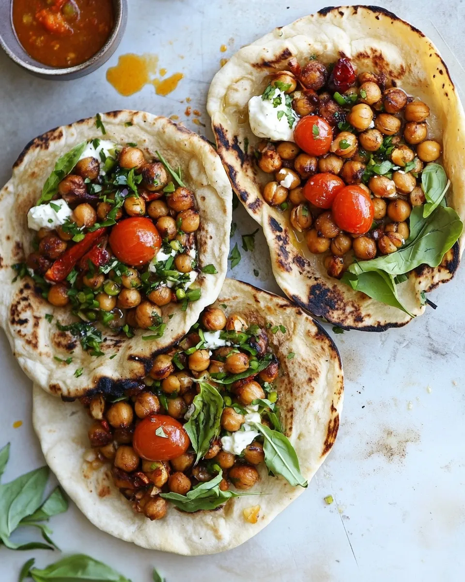 Tasty Crunchy Roasted Chickpea Pitas. image