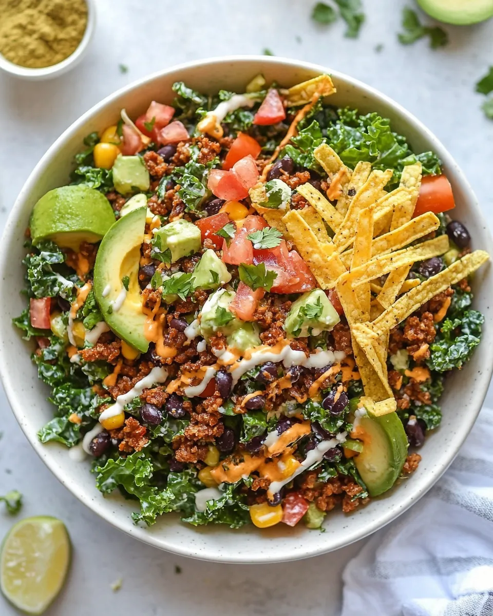 Savory Crunchy Taco Kale Salad. dish image