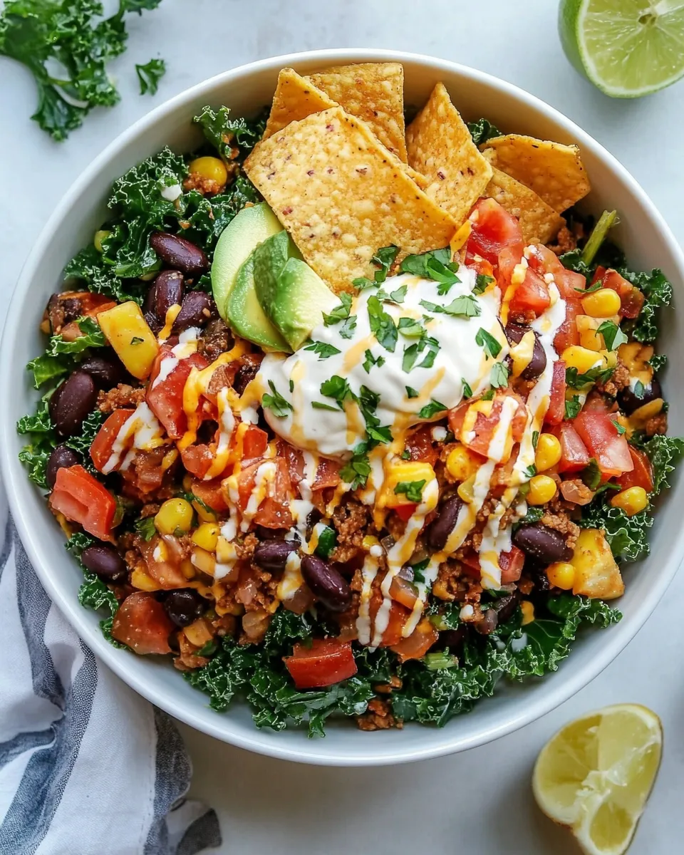 Tasty Crunchy Taco Kale Salad. image
