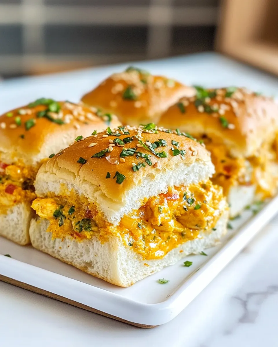 Delicious Curried Chicken Sliders shot