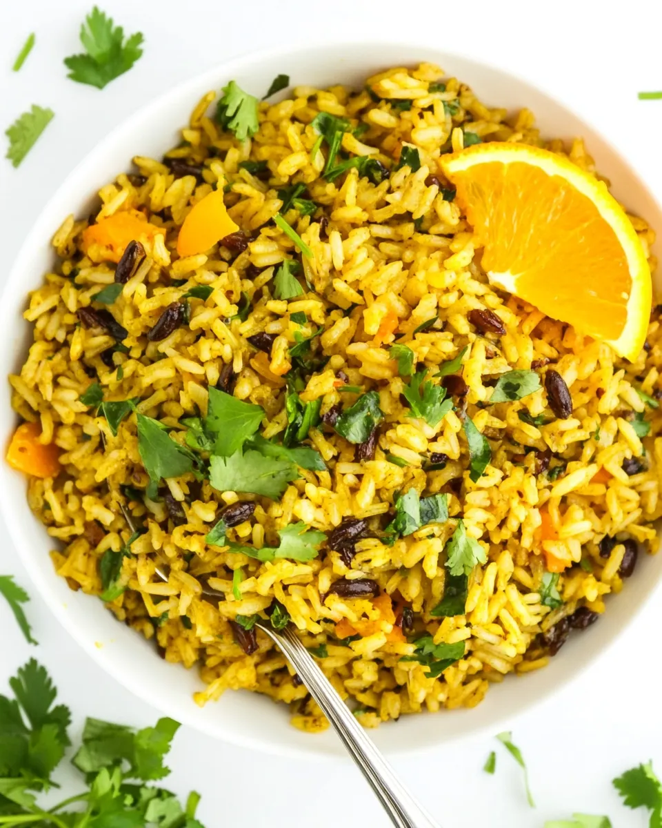 Delicious Curried Rice Salad with Orange shot