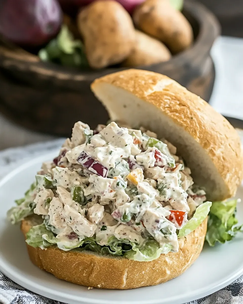 Tasty Curried Turkey Salad Sandwich shot