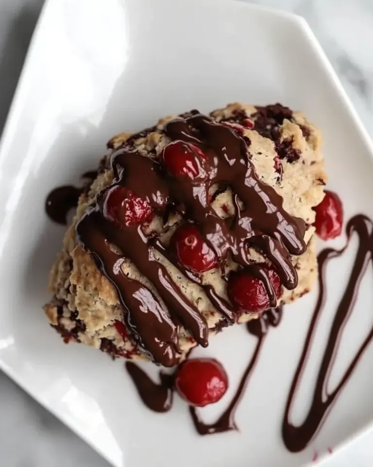 Homemade Dark Cherry Scones with Chocolate-Chili Glaze photo