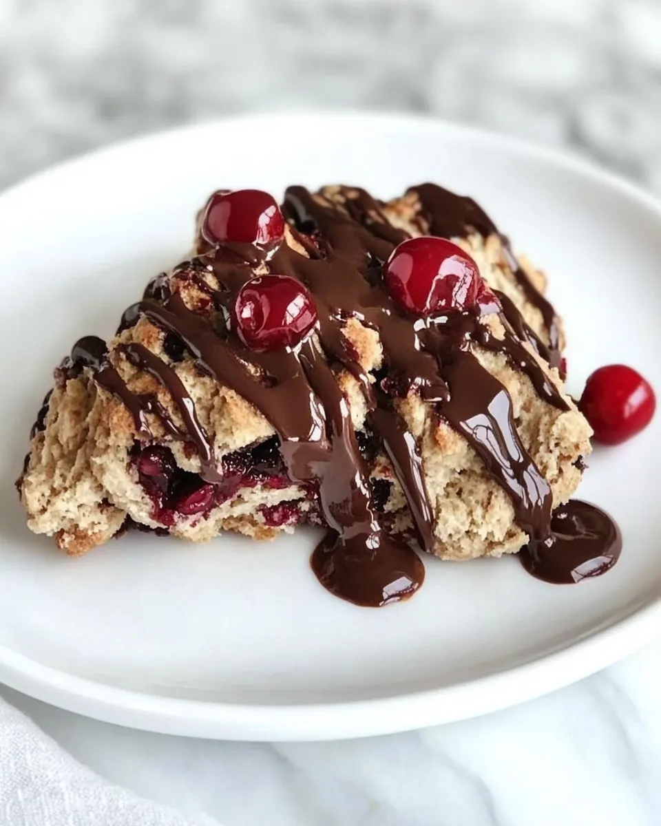 Best Dark Cherry Scones with Chocolate-Chili Glaze shot