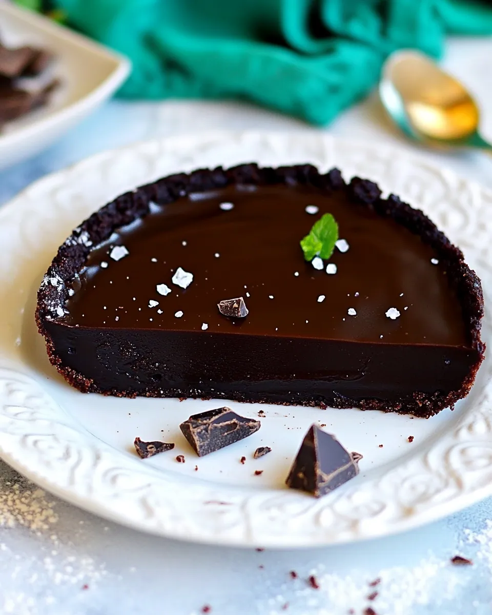 Homemade Dark Chocolate Ganache Tart photo