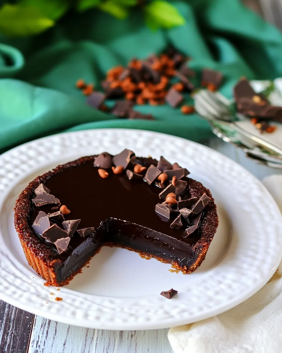 Delicious Dark Chocolate Ganache Tart shot