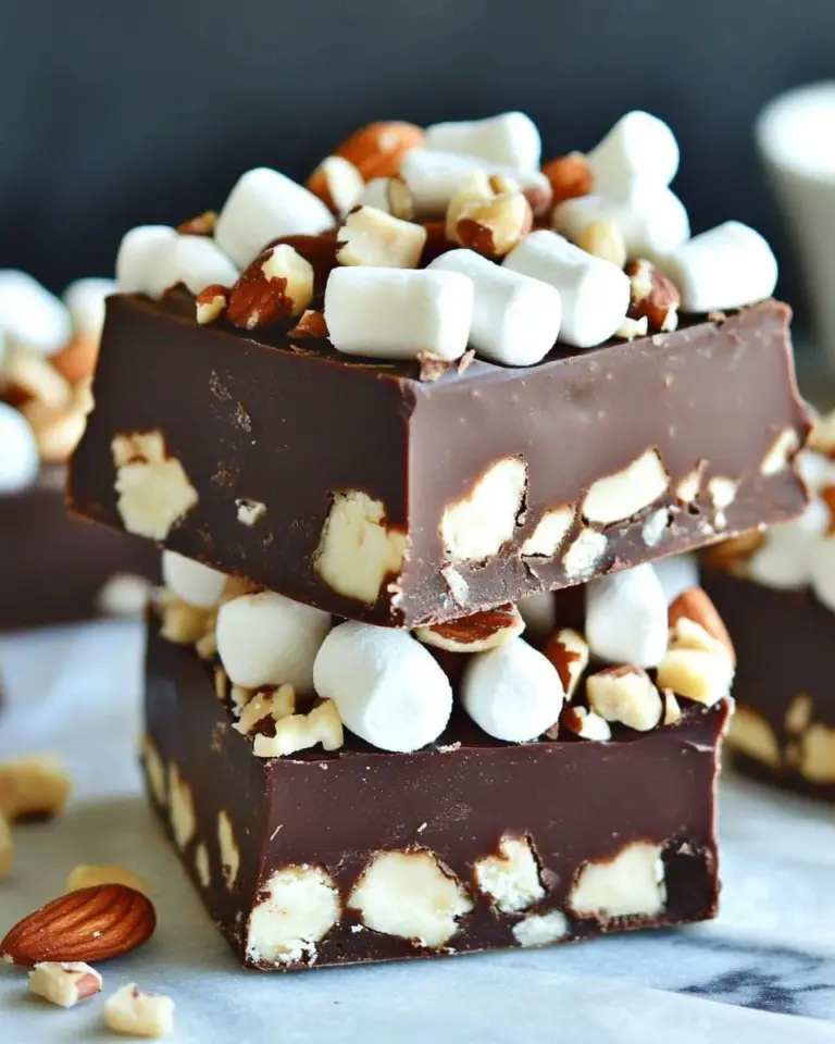 Homemade Dark Chocolate Marshmallow Nut Fudge Bars photo