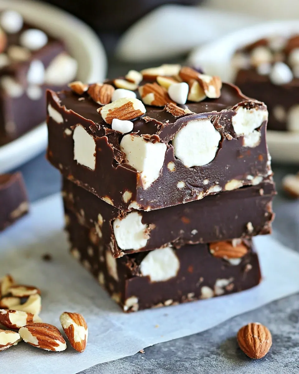 Easy Dark Chocolate Marshmallow Nut Fudge Bars recipe photo