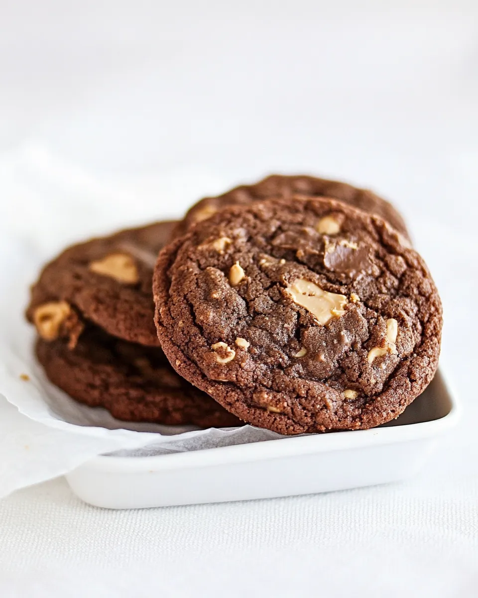 Easy Dark Chocolate Peanut Butter Cup Cookies recipe photo
