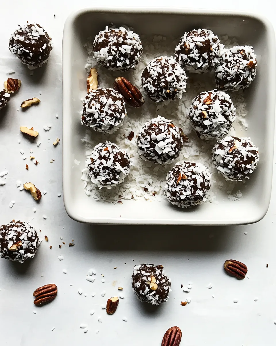 Healthy Date, Pecan and Coconut Bites shot