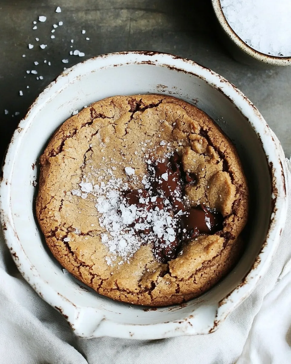 Easy Deep Dish Paleo Salted Chocolate Chip Cookie recipe photo