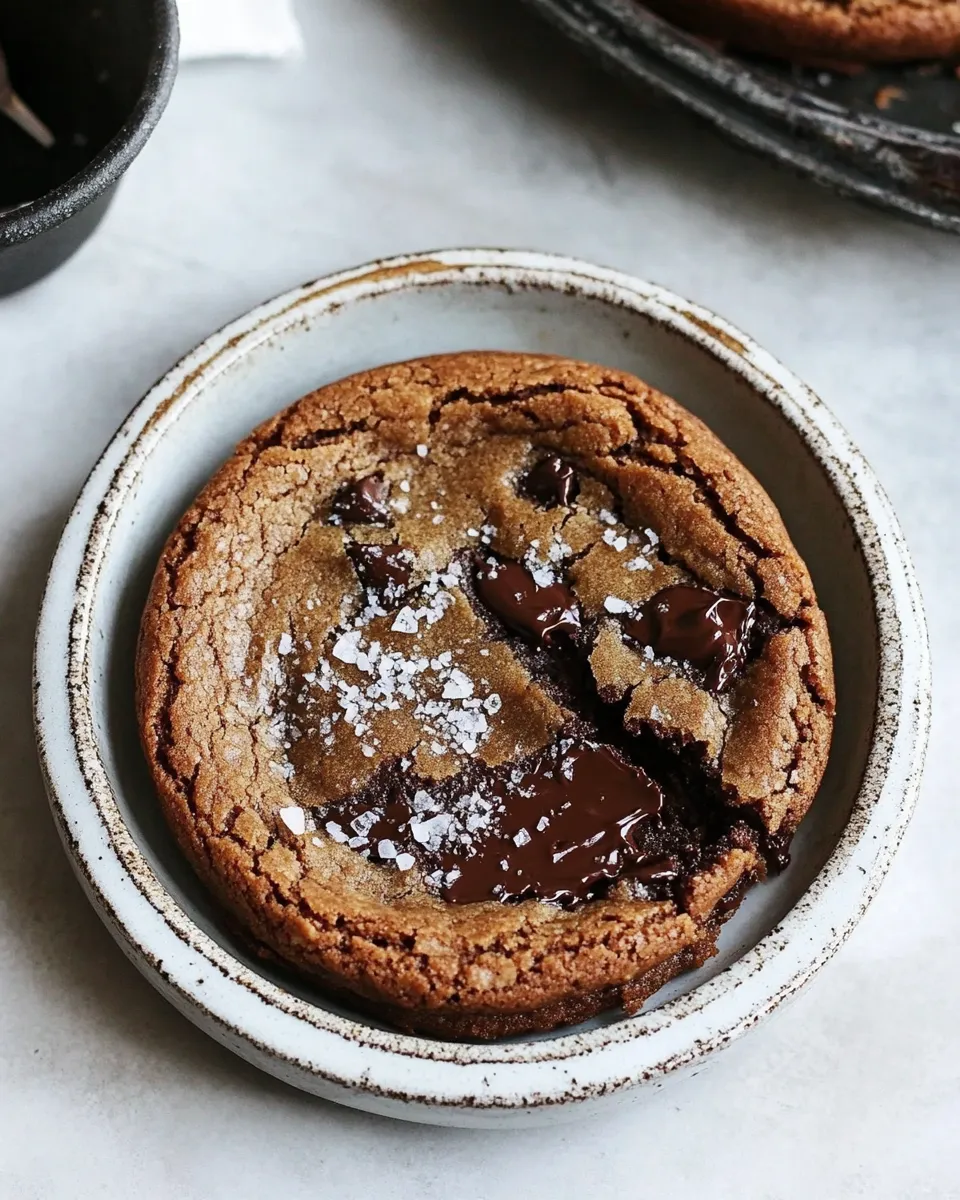 Delicious Deep Dish Paleo Salted Chocolate Chip Cookie shot