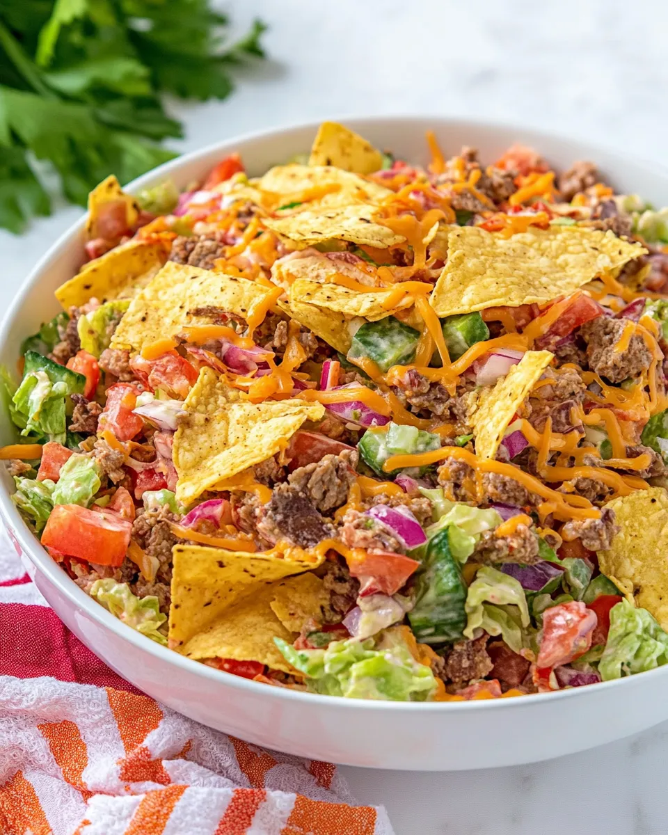 Delicious Dorito Taco Salad with Catalina Dressing: Festive Tex-Mex Dinner image