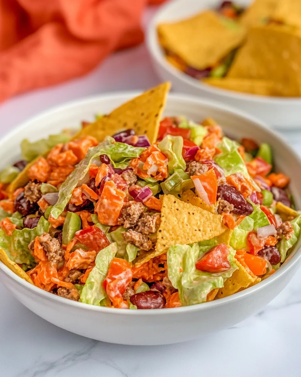 Classic Dorito Taco Salad with Catalina Dressing: Festive Tex-Mex Dinner shot