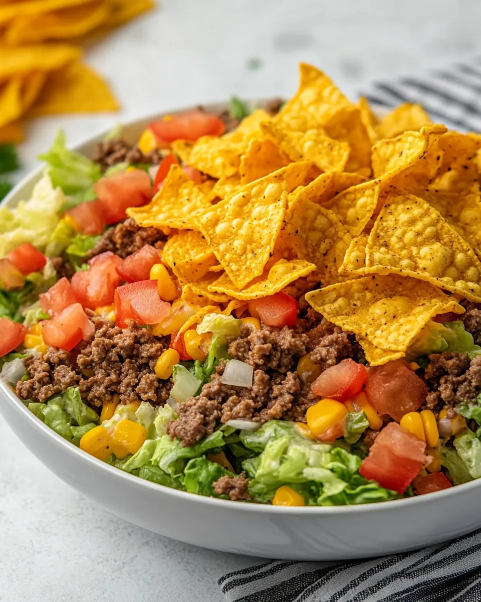 Quick Doritos Taco Salad shot