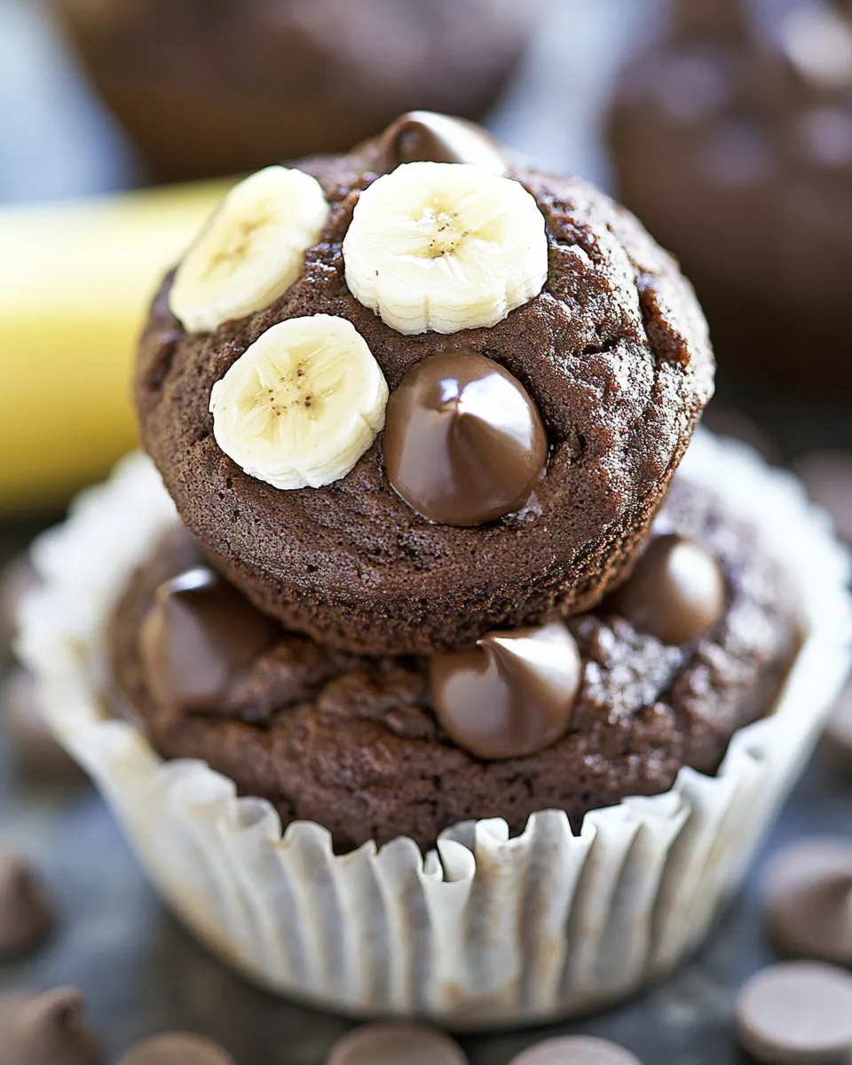 Tasty Double Chocolate Banana Applesauce Muffins picture