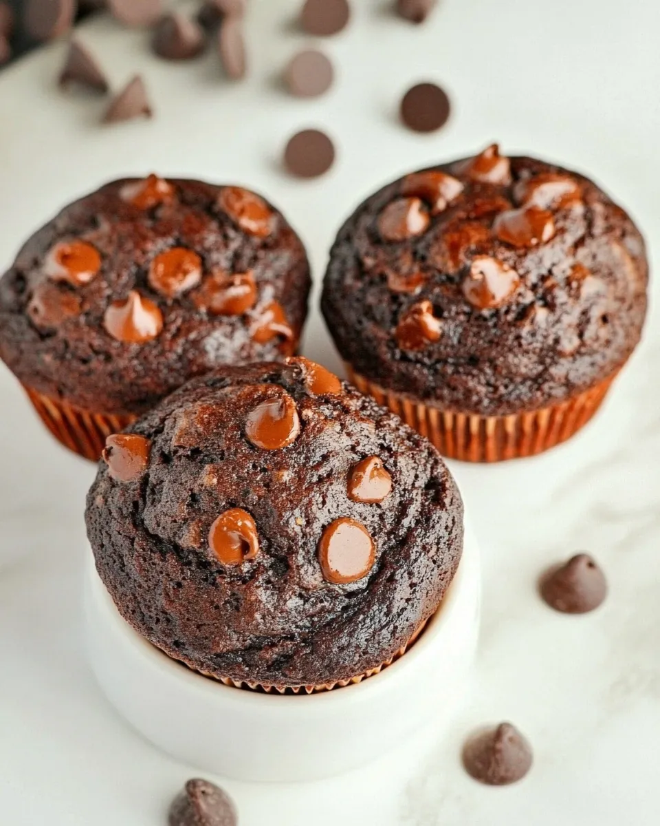 Best Double Chocolate Banana Bread Muffins shot