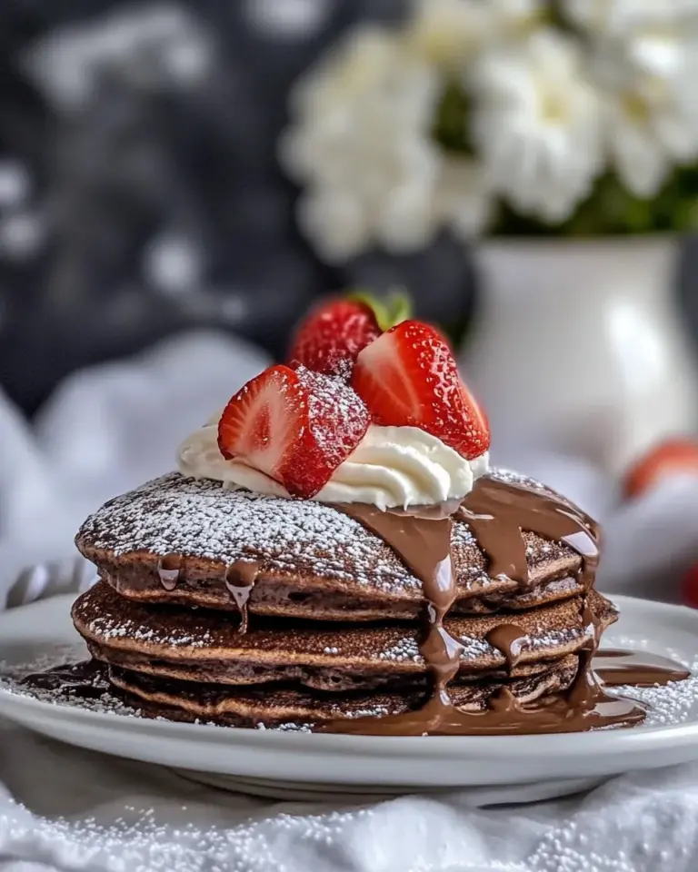 Homemade Double Chocolate Brownie Pancakes photo