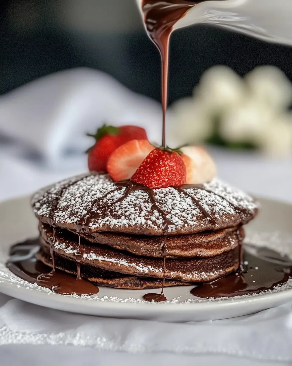 Easy Double Chocolate Brownie Pancakes recipe photo
