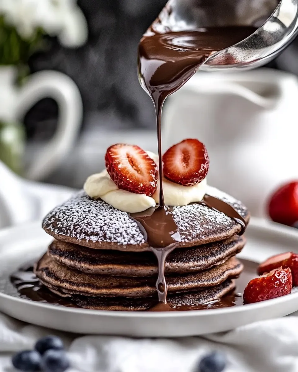 Tasty Double Chocolate Brownie Pancakes shot