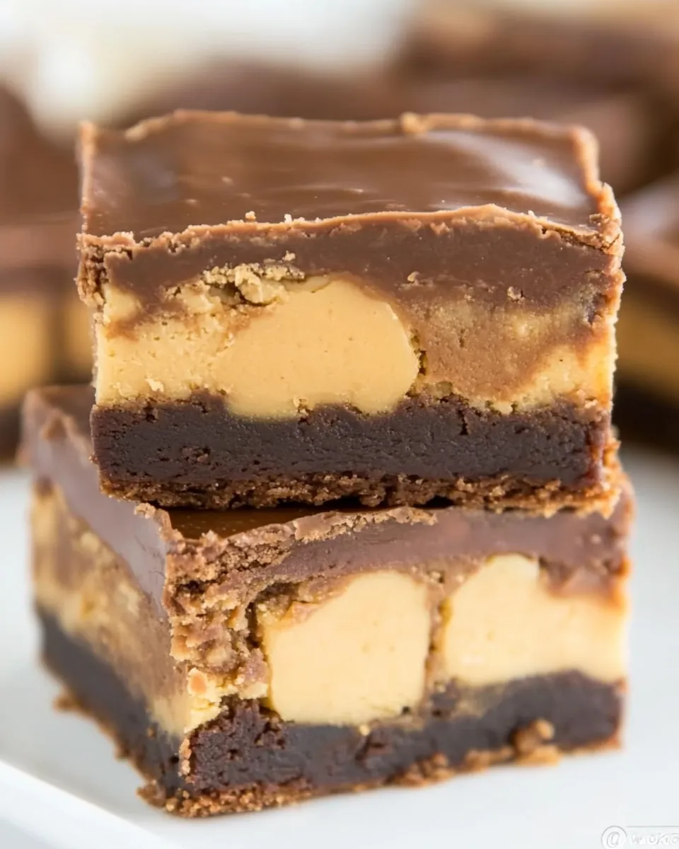 Classic Double Frosted Peanut Butter Brownies image
