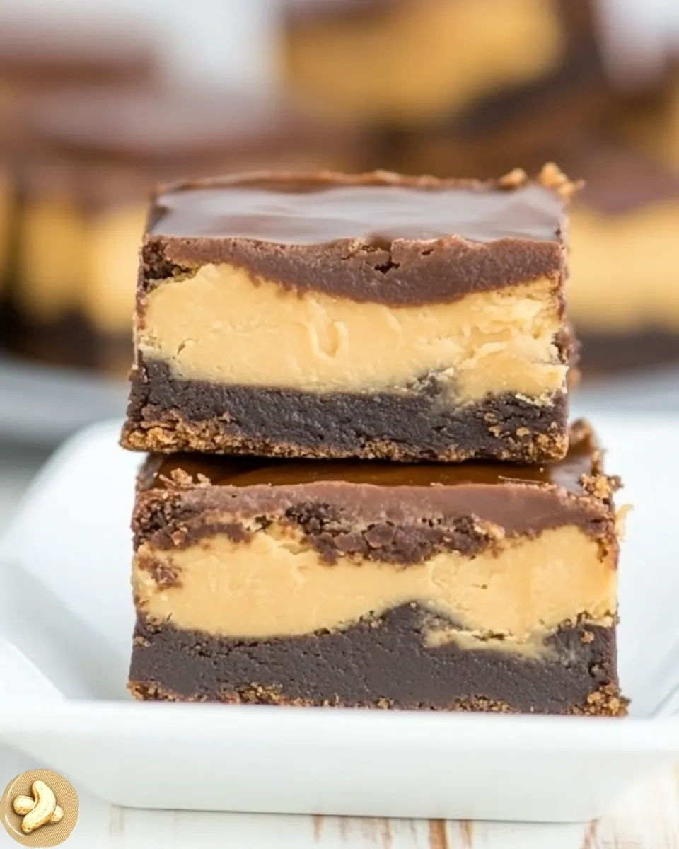 Easy Double Frosted Peanut Butter Brownies recipe photo