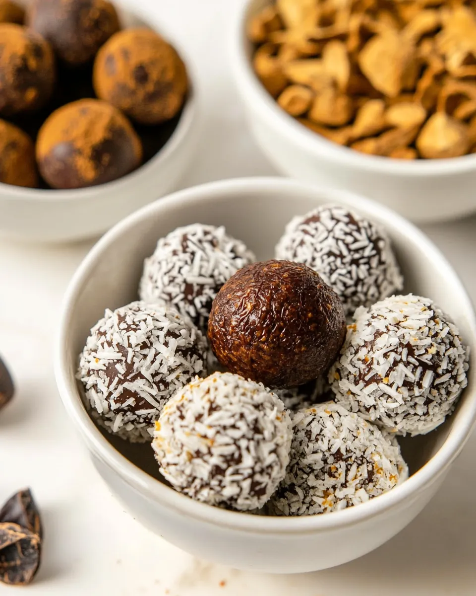 Delicious Easy 3-Ingredient Chocolate Truffles (Made with Dates!) recipe photo