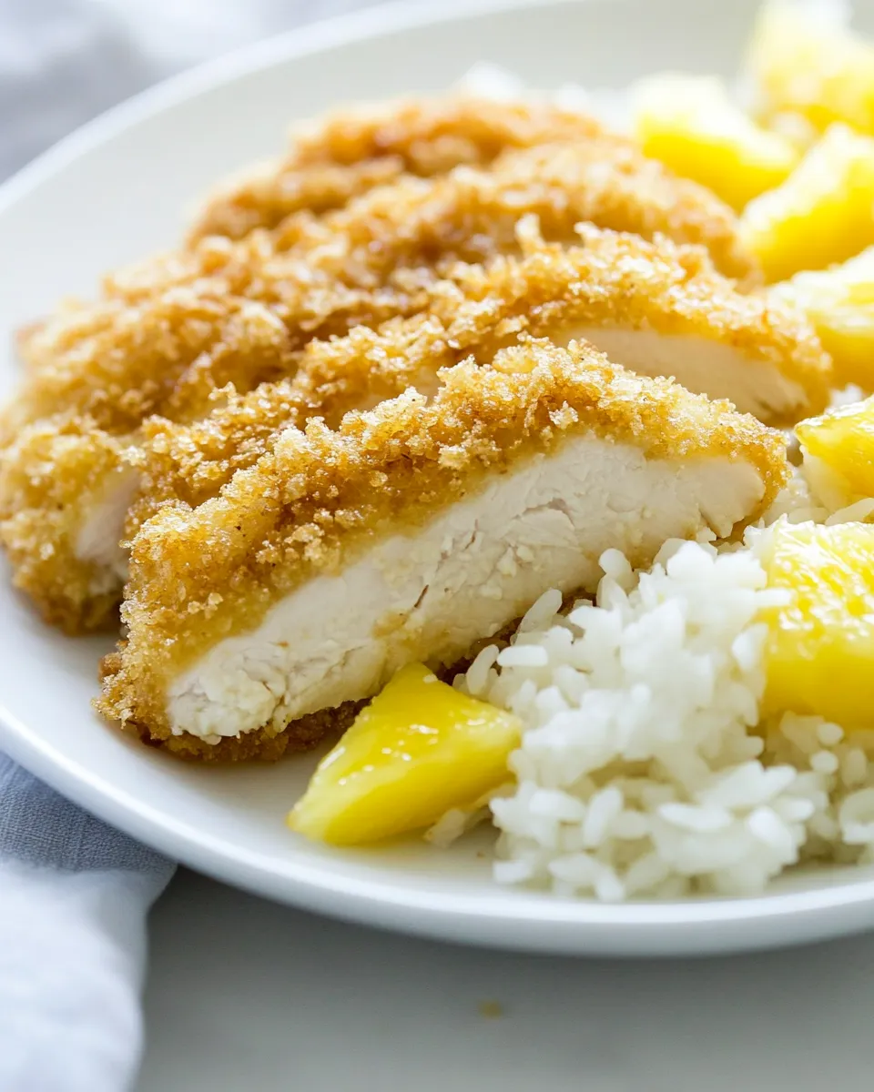Tasty Easy Baked Chicken Katsu with Pineapple Katsu Sauce shot