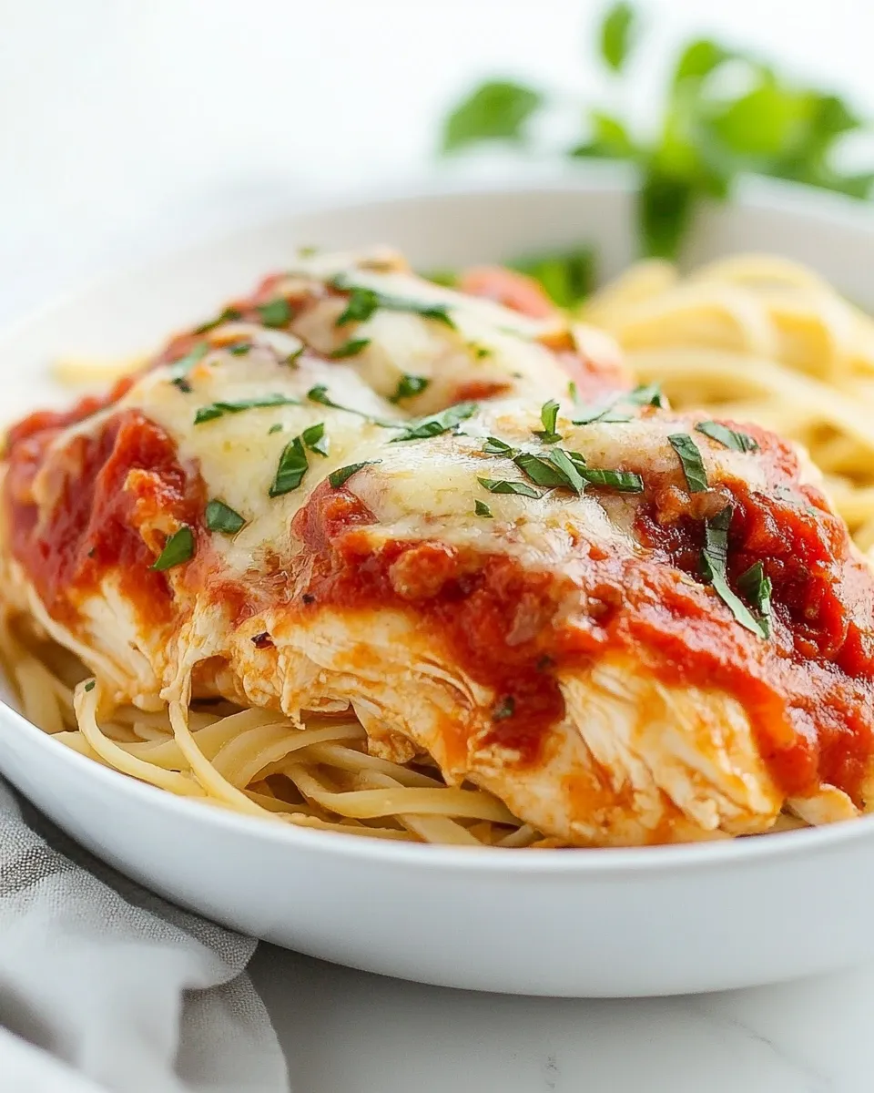 Quick Easy Baked Chicken Parmesan for Two shot