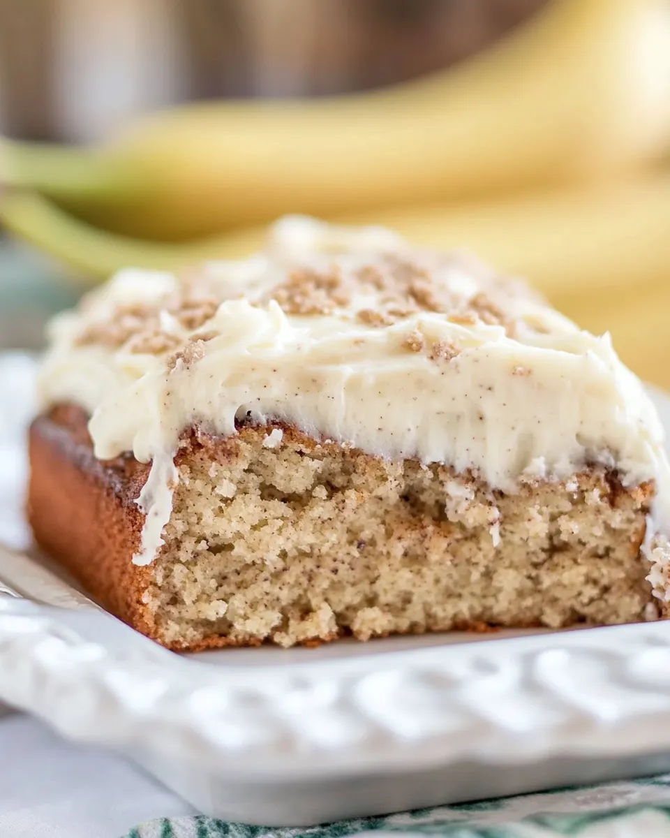 Quick Easy Banana Cake with Cream Cheese Frosting shot
