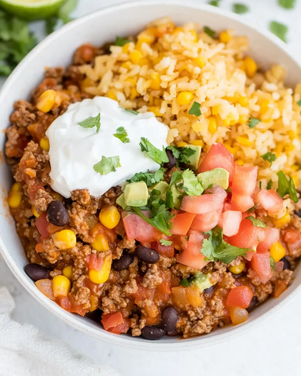 Classic Easy Beef Burrito Bowl (All In One Pot!) image