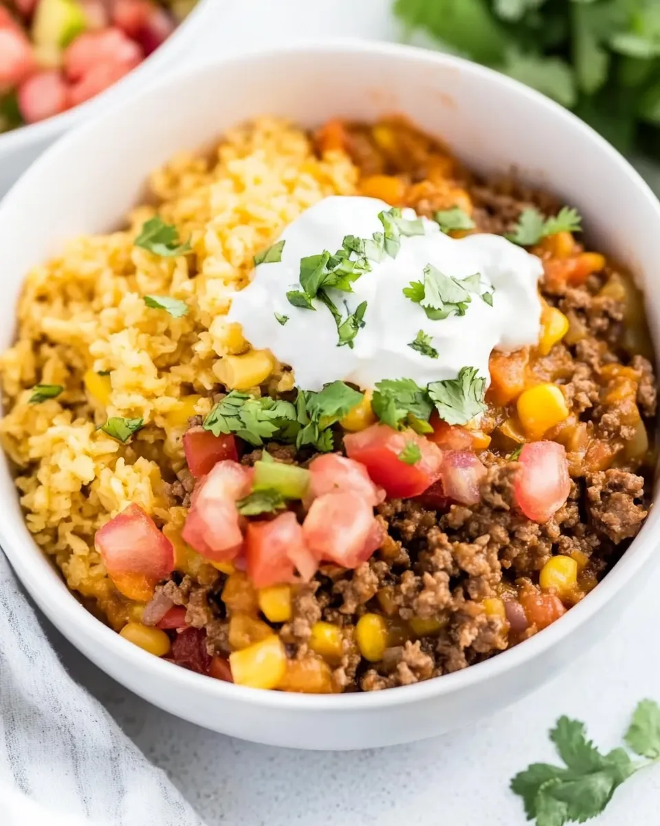 Quick Easy Beef Burrito Bowl (All In One Pot!) shot