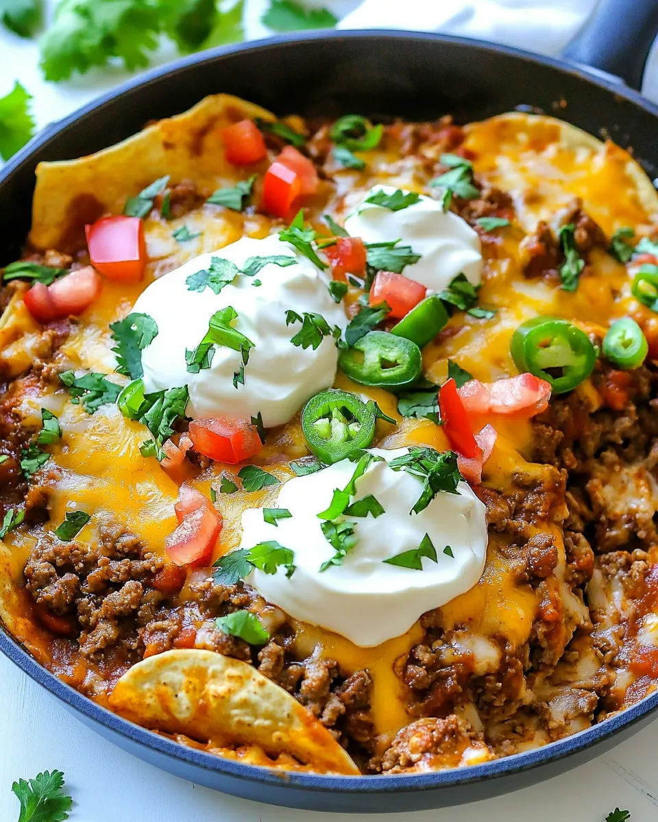 Quick Easy Beef Burrito Skillet shot