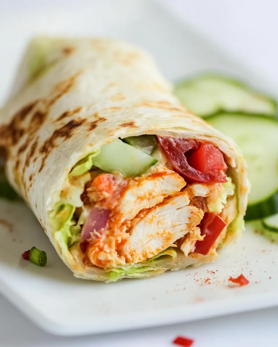 Quick Easy Buffalo Chicken Wraps shot