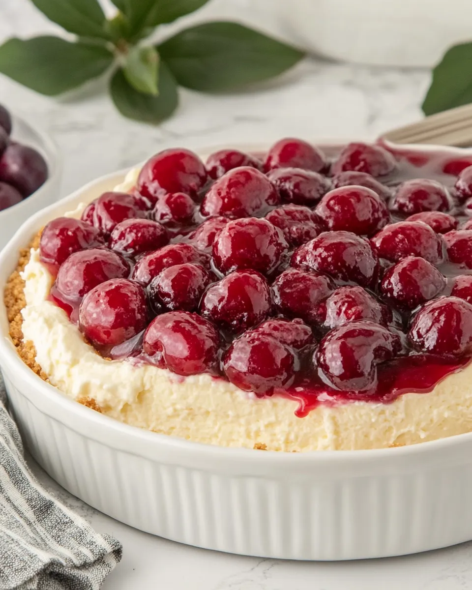 Classic Easy Cherry Cheesecake Cake image
