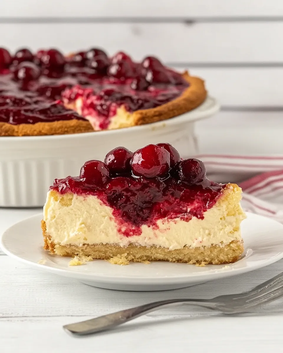 Delicious Easy Cherry Cheesecake Cake recipe photo