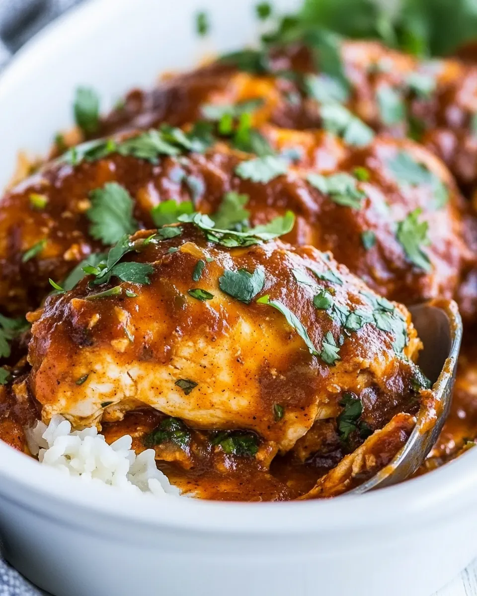 Quick Easy Chicken with Enchilada Sauce shot