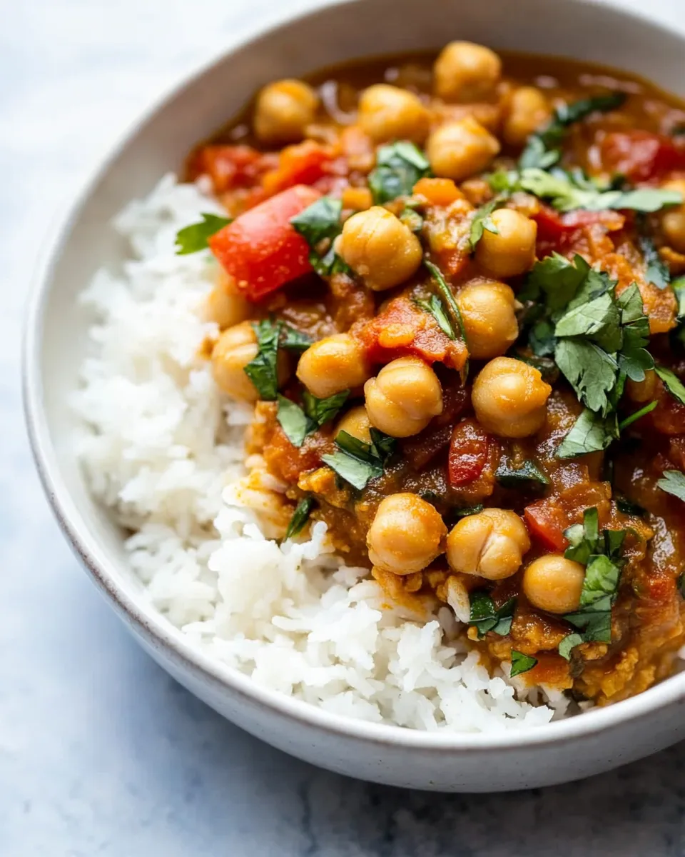 Quick Easy Chickpea Coconut Curry shot