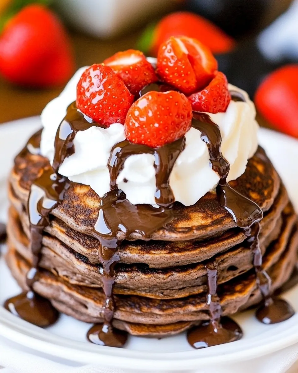 Quick Easy Chocolate Pancakes shot