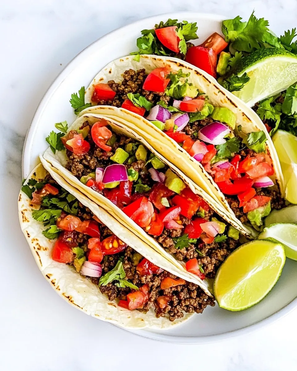 Quick Easy Ground Beef Tacos shot