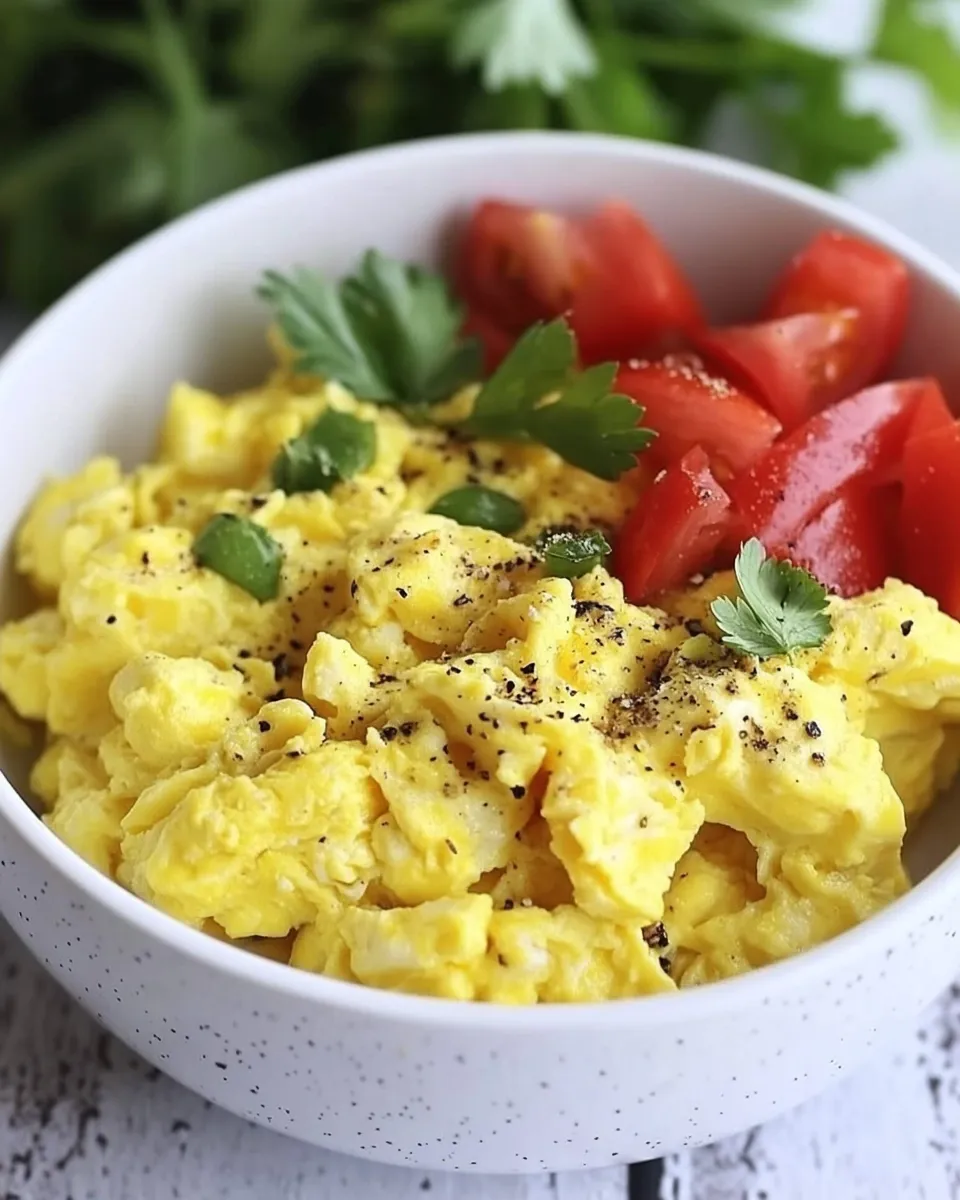 Delicious Easy Healthy Scrambled Eggs Recipe shot