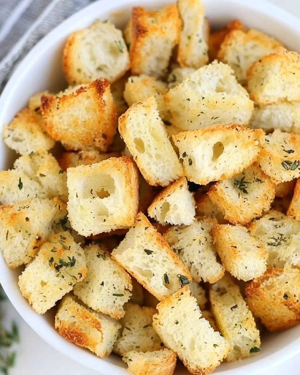 Quick Easy Homemade Croutons shot