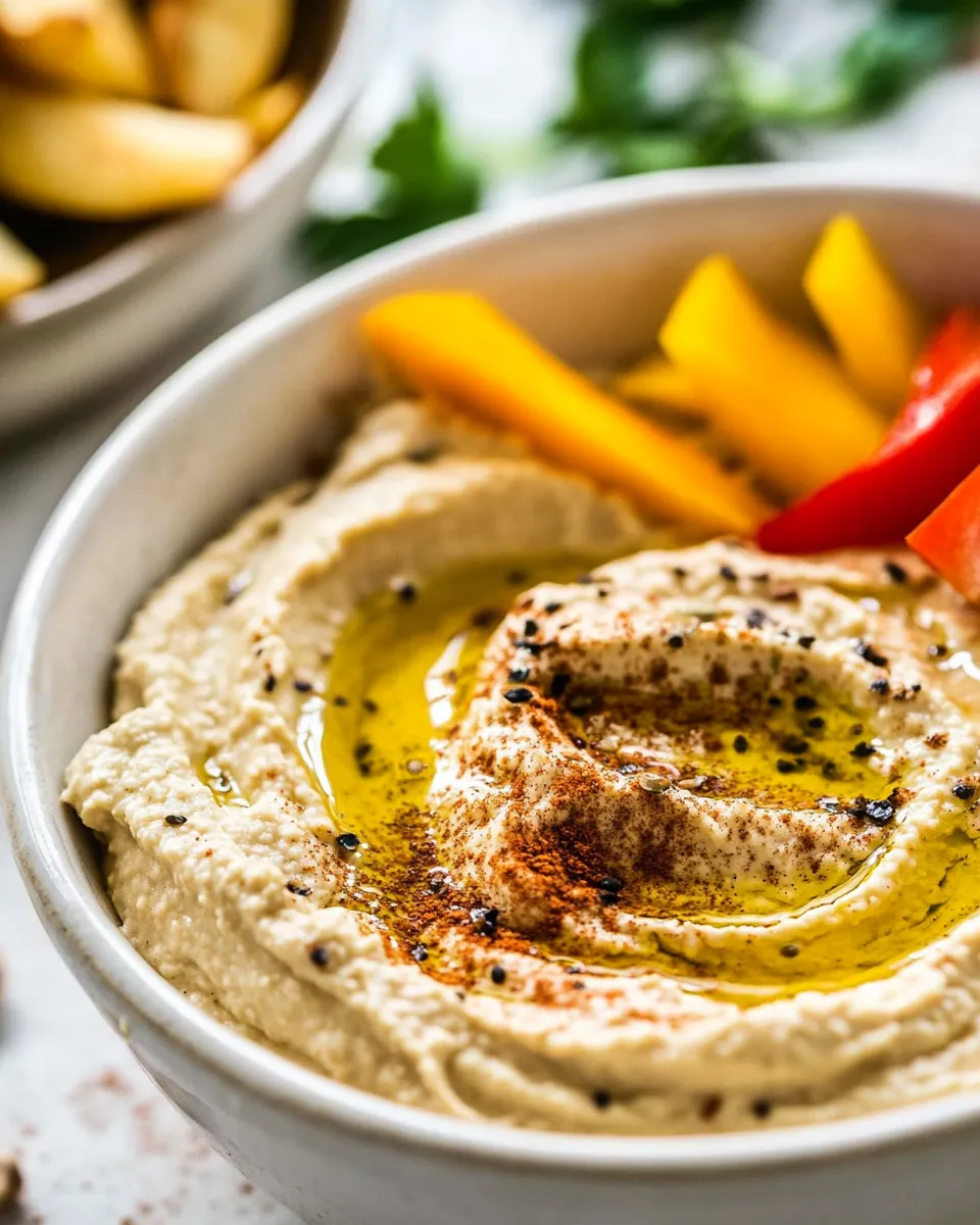 Quick Easy Homemade Hummus shot