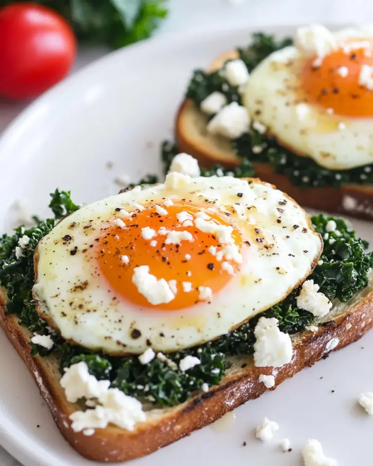 Homemade Easy Kale Feta Egg Toast photo