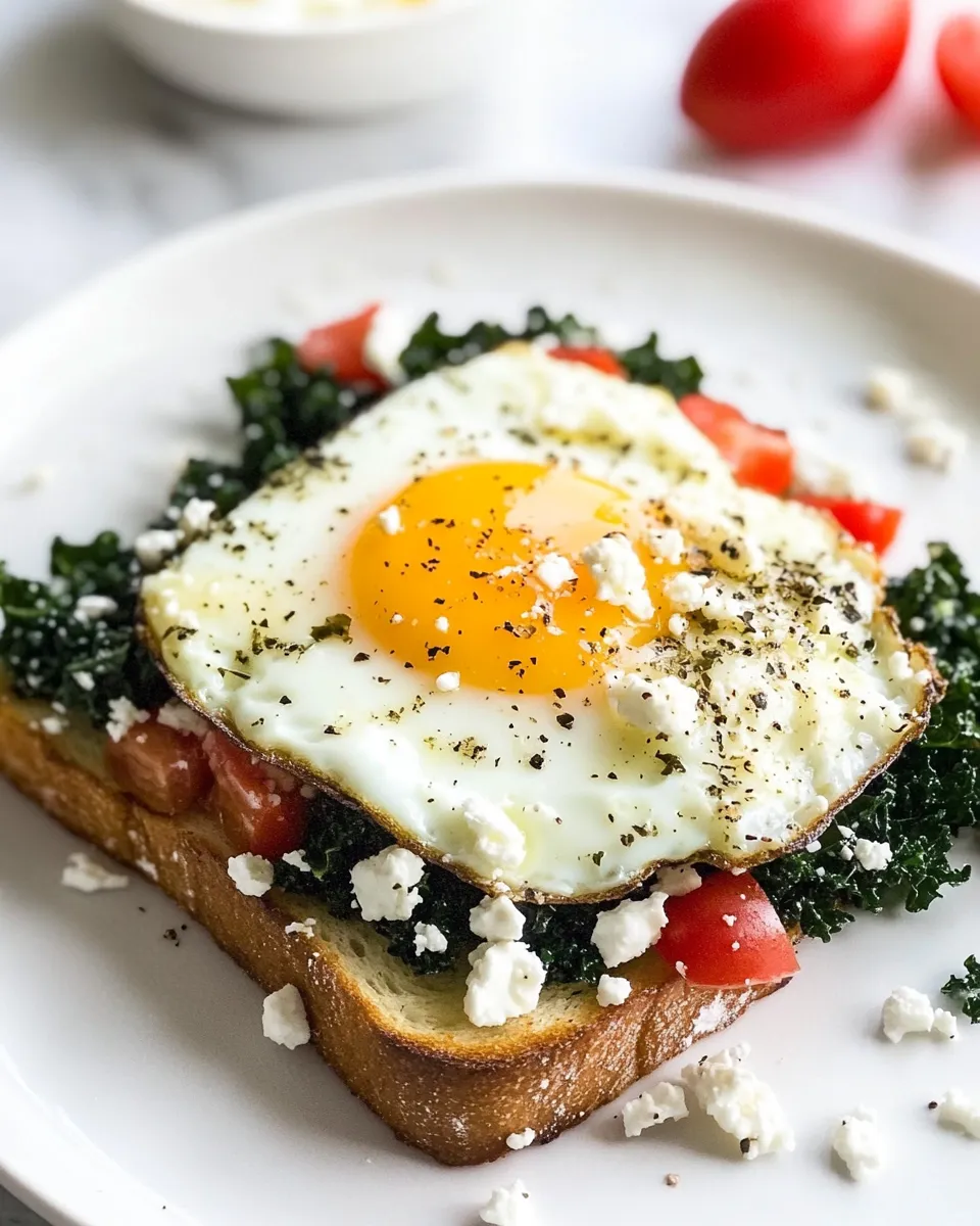 Delicious Easy Kale Feta Egg Toast recipe photo