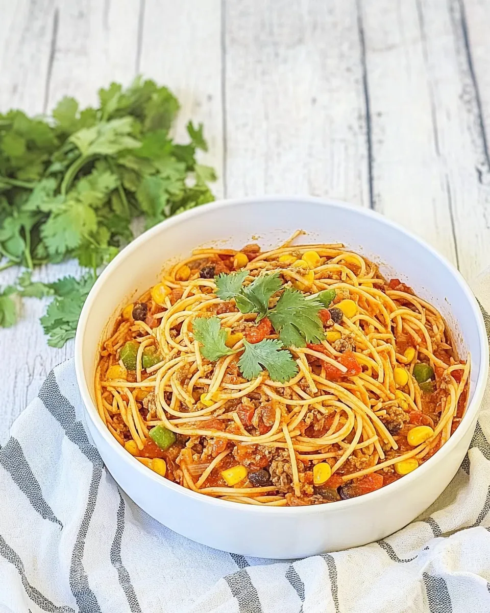 Delicious Easy Mexican Spaghetti Recipe shot