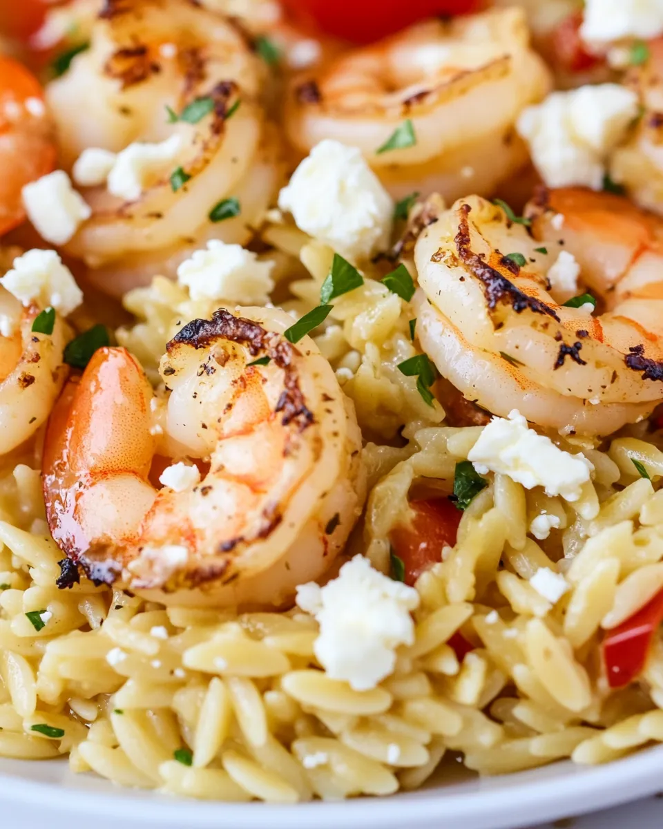Homemade Easy Orzo with Shrimp and Feta photo