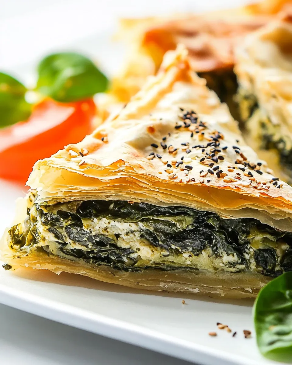 Quick Easy Spanakopita Recipe (Greek Spinach Pie) recipe image